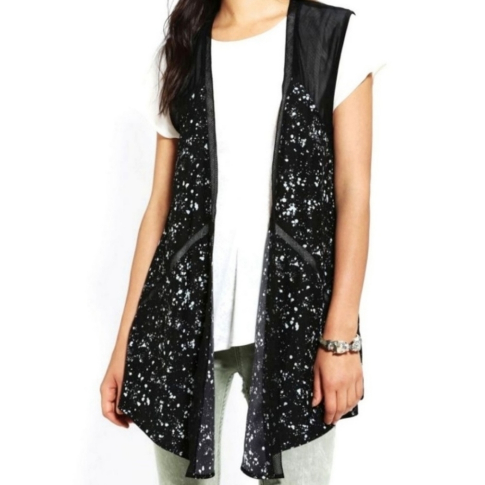 Urban Outfitters Grunge Paint Splatter Chiffon Vest